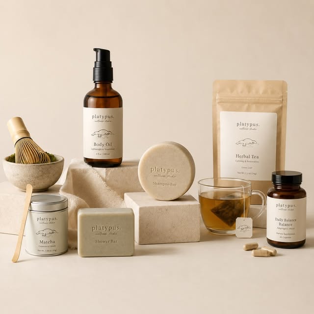 The full platypus wellness collection styled together